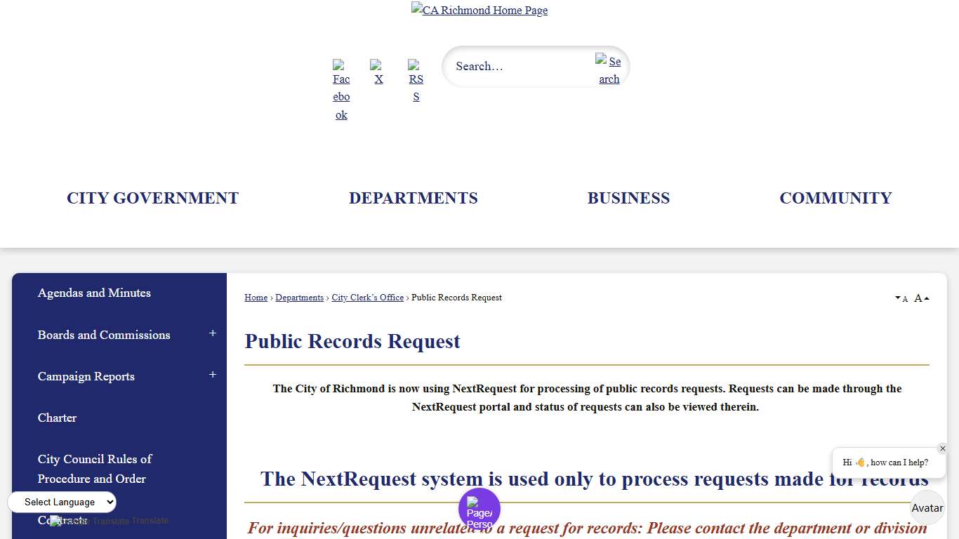 Public Records Request Richmond, CA - Official Website